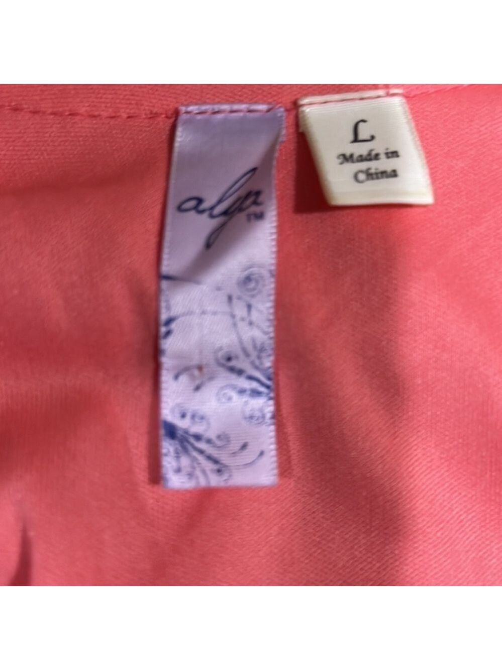 Alya dress in coral with teal floral embroidery like new - Picture 4 of 4